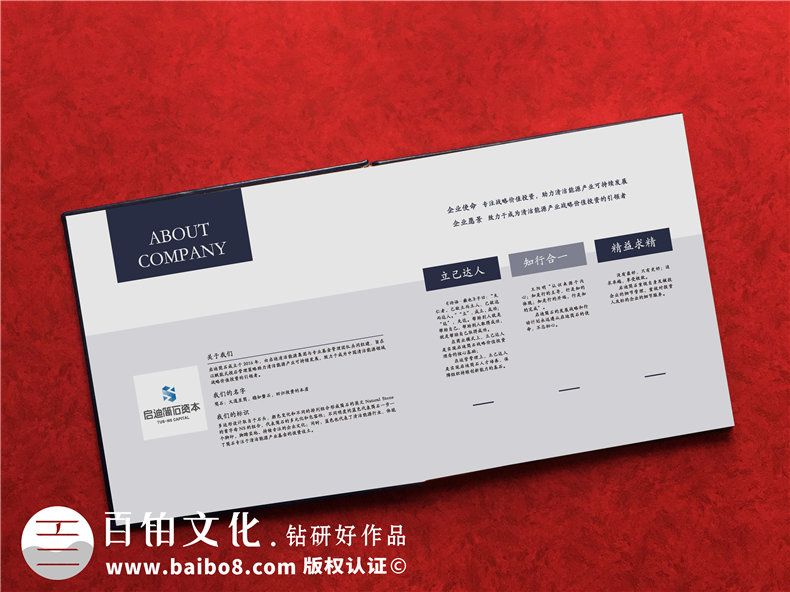高端企業(yè)周年慶畫冊設計制作方案賞析-布面燙金紀念相冊案例模板