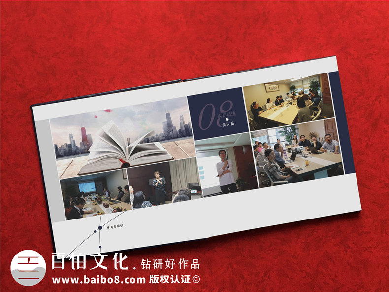 高端企業(yè)周年慶畫冊設計制作方案賞析-布面燙金紀念相冊案例模板