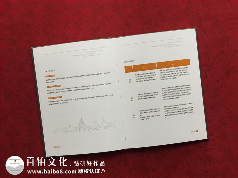 基金管理公司業(yè)績資料匯報(bào)畫冊(cè)-精裝資產(chǎn)配置報(bào)告圖冊(cè)怎么做