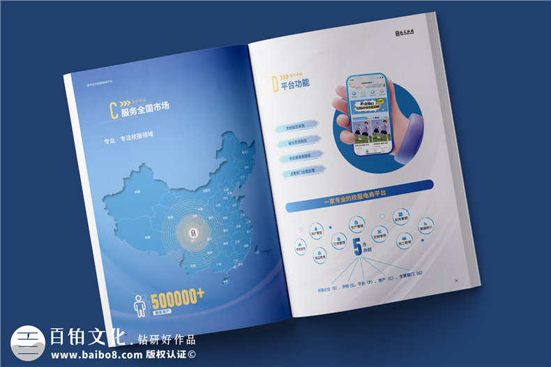 電商平臺(tái)簡介宣傳冊設(shè)計(jì)-校服電商采購平臺(tái)畫冊